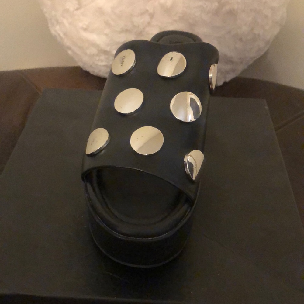 Black DKNY mules never been worn really cute shoe and Comfy